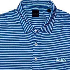 Dunning Golf Polo Shirt Men’s Size - XL Blue Striped Performance Polo